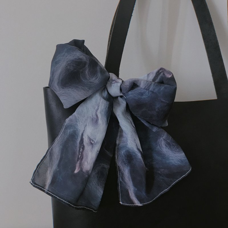 Long silk scarf-The Hunter - Scarves - Silk Blue