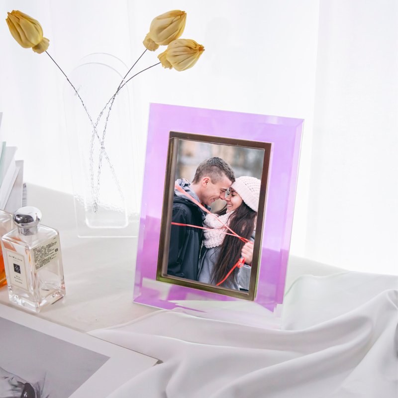 [Exclusive design commemorative photo frame] Aurora/Aurora glass photo frame (4X6) gift - Picture Frames - Glass Multicolor