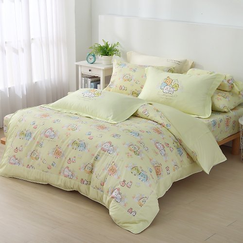 家適居家寢飾生活館 角落小夥伴-床包枕套兩用被四件組-花園漫步-兩色-台灣製造