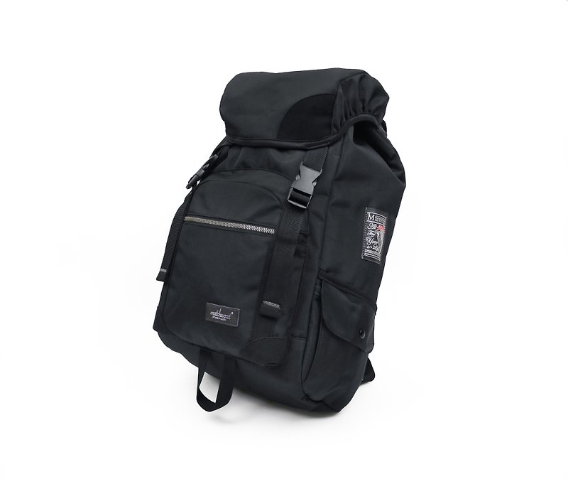 Matchwood Design Matchwood Apollo High Regulation Waterproof Notebook Backpack Bags 17吋 Electric protection Mezzanine Metal Black Limited Edition - กระเป๋าหูรูด - วัสดุกันนำ้ สีดำ