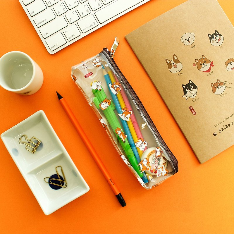 Shiba nosuke / transparent small pencil case - กล่องดินสอ/ถุงดินสอ - พลาสติก สีใส