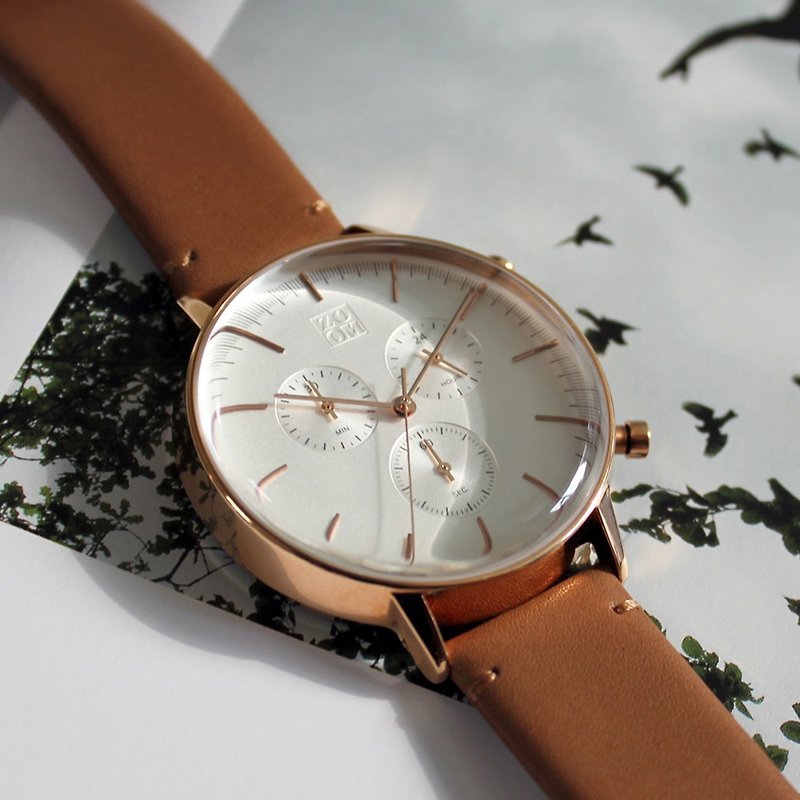REFINE 6069 watch - Rose Gold - นาฬิกาผู้หญิง - หนังแท้ สีทอง