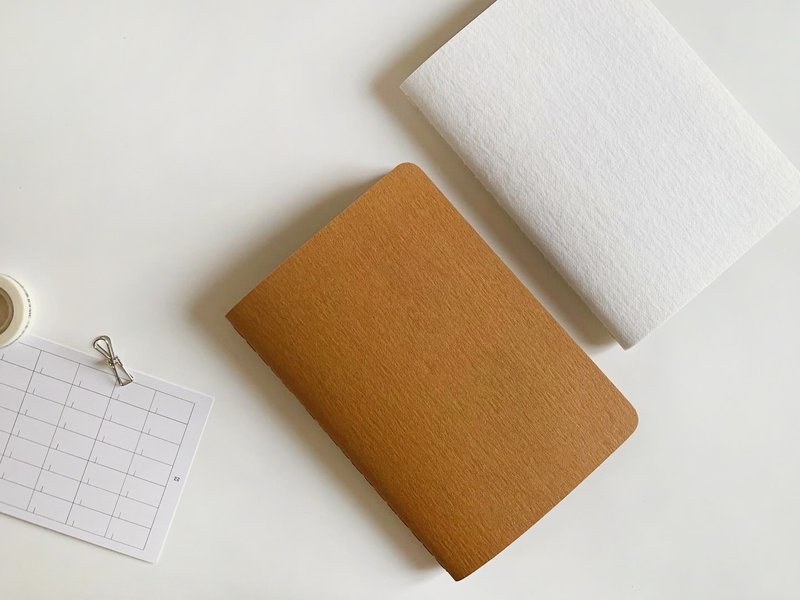 Frame Note | Minimal Notebook with Fabric-Kraft Cover & Plain Pages - 筆記本/手帳 - 紙 