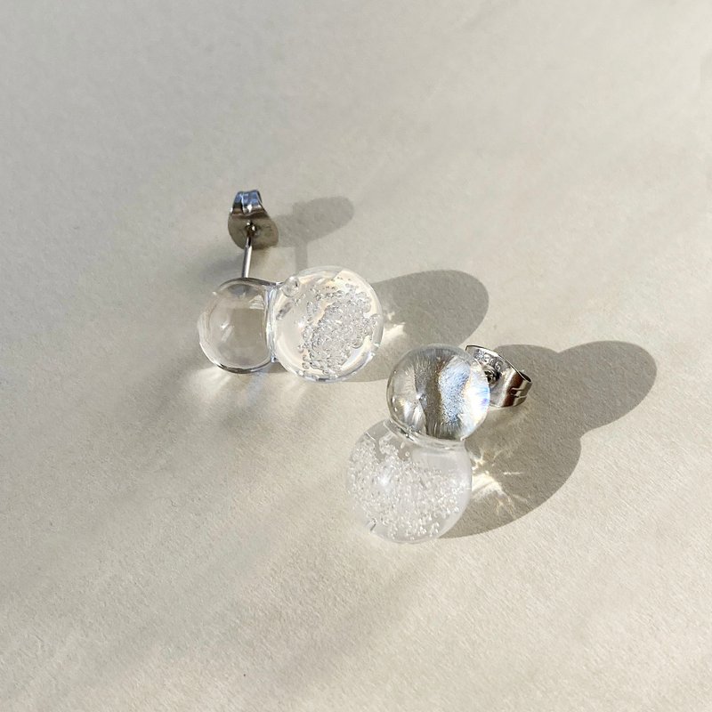 Sparkling earrings/ Clip-On(clear) - ต่างหู - เรซิน สีใส