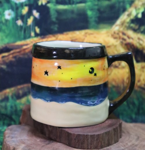 Handmade ceramic mug with witch cat design and a super cute magic broom -  Shop cher's pottery Mugs - Pinkoi