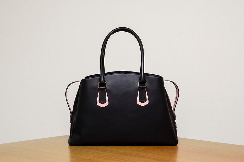 leather two-tone tote bag - Handbags & Totes - Genuine Leather 