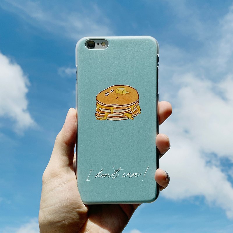 Exclusive-Muffins with dead eyes say I don't care-Mist blue frosted embossed phone case - Phone Cases - Plastic Blue