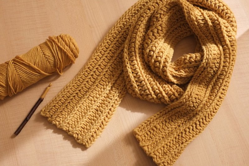 【Taipei Crochet】Ribbed scarf/wool knitting experience - Knitting / Felted Wool / Cloth - Other Materials 