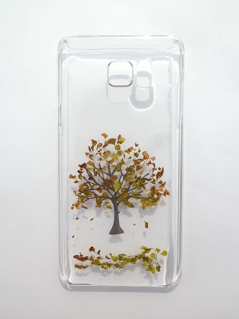 Handmade phone case, Pressed flowers with nature, Samsung Galaxy Note 5, Autumn - เคส/ซองมือถือ - พลาสติก 