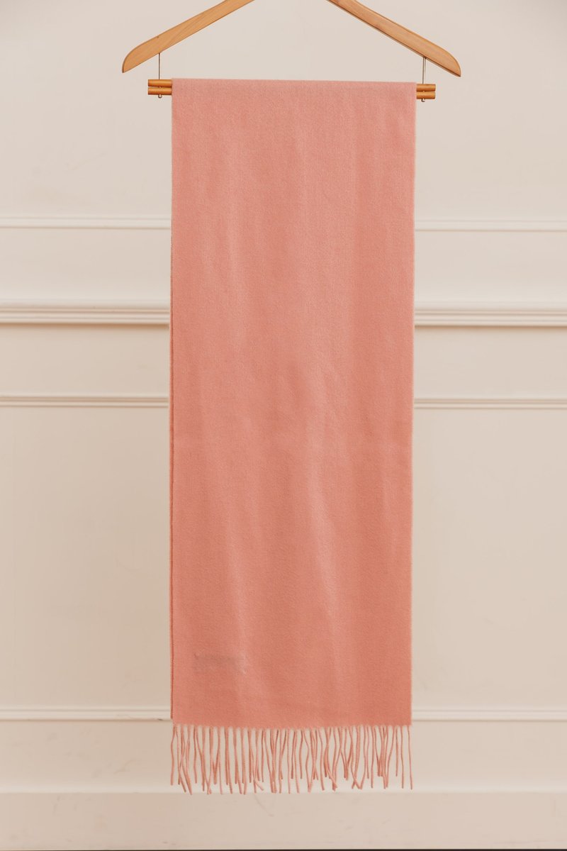 CASHMERE water rippled cashmere cashmere scarf | DUSTY PINK | - Knit Scarves & Wraps - Wool Pink