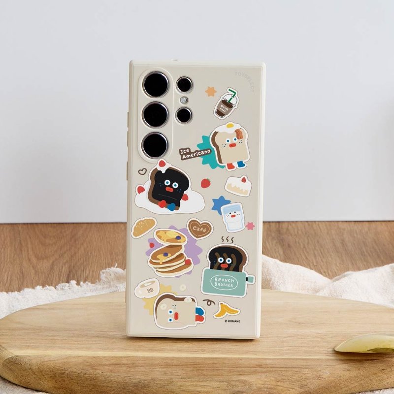 Brunch Buddies Toast Sticker Mixed Floral Solid Silicone Case for SAMSUNG - เคส/ซองมือถือ - พลาสติก หลากหลายสี