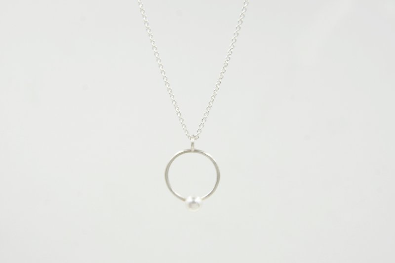 I-Shan13      圓圈珍珠項鍊 - 項鍊 - 其他金屬 銀色