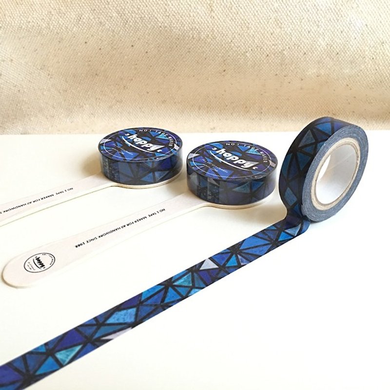 [hoppy]Pattern-Triangle1 glass blue paper tape_GTIN : 4713077970010 - Washi Tape - Paper 