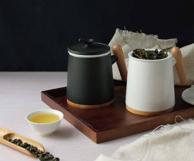 Glass Tea Cup with Wooden Handle