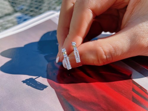 Nozomi Jewelry │尋找美好事物的輕珠寶品牌 14K 雙色典雅鑽石耳釘