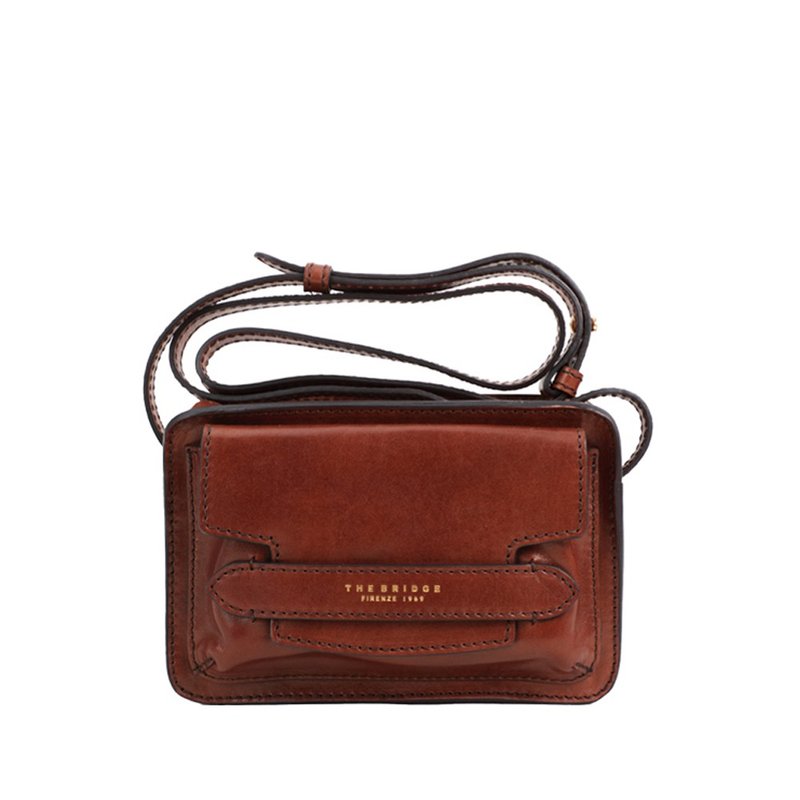 THE BRIDGE 義大利牛皮 LUCREZIA 側背包 - 側背包/斜背包 - 真皮 咖啡色