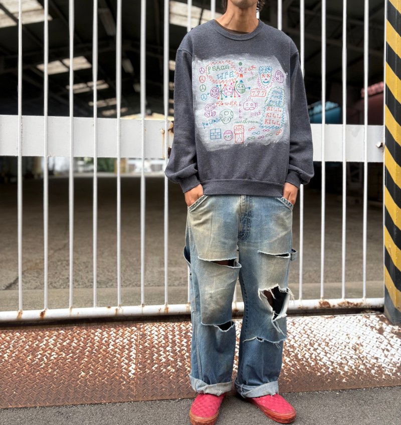 落書きスウェット - 女上衣/長袖上衣 - 棉．麻 