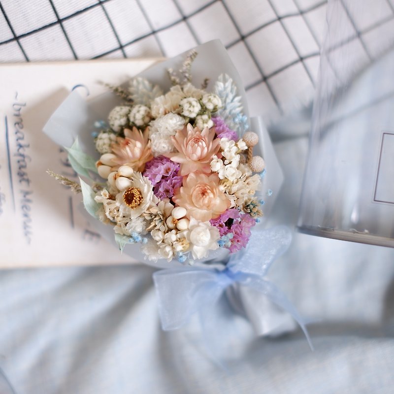 続けるために|温家宝海洋乾燥花の花瓶の結婚式の小さなものバレンタインデーの卒業スポット - ドライフラワー・ブーケ - 寄せ植え・花 ブルー