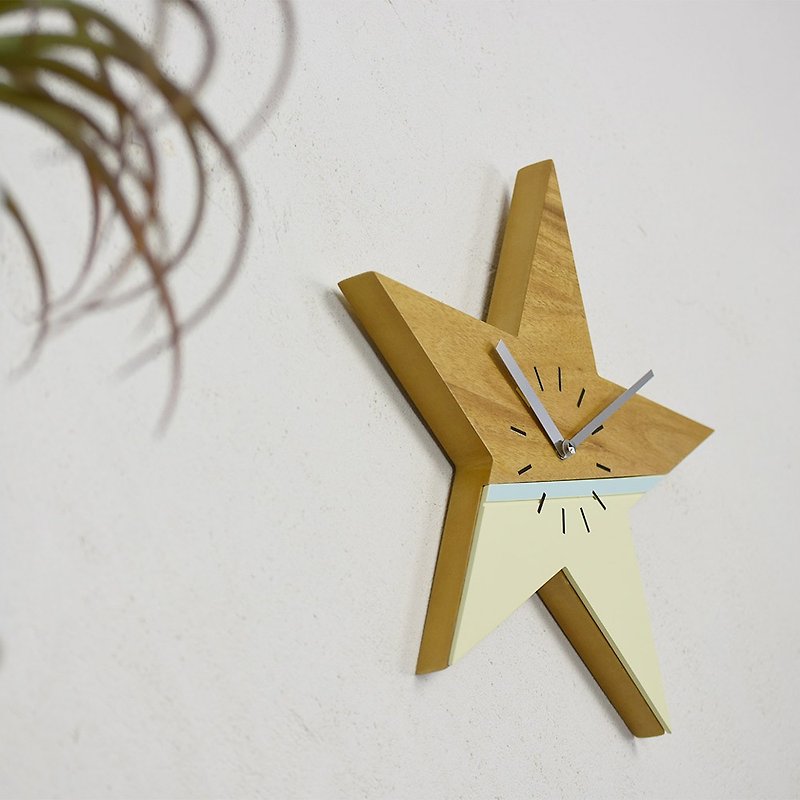 Doel- dazzling stars mute wall clock (rice white) - นาฬิกา - เรซิน ขาว