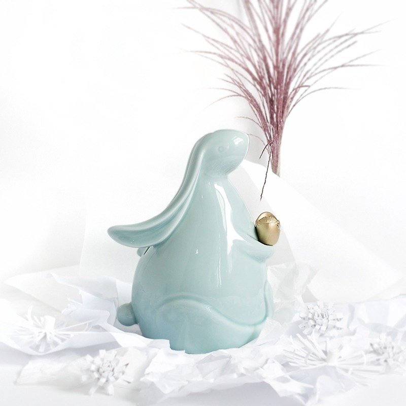 Welcome Bunny - celadon - Items for Display - Porcelain Blue