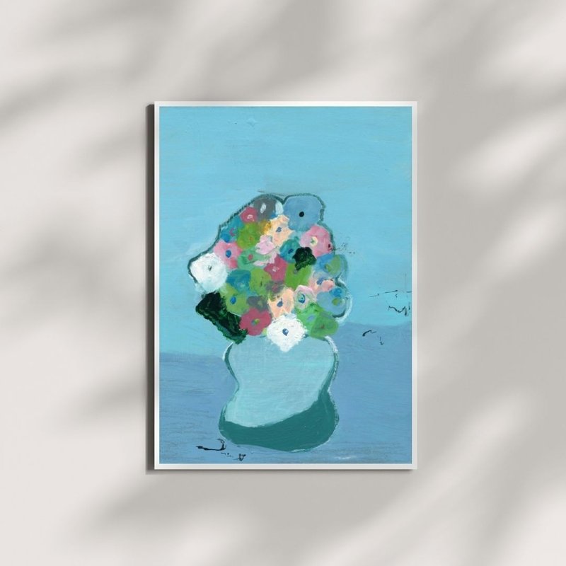 Vase of Flowers on the Balcony/Balcony Series/Fine Art Giclée Print - Posters - Paper Multicolor