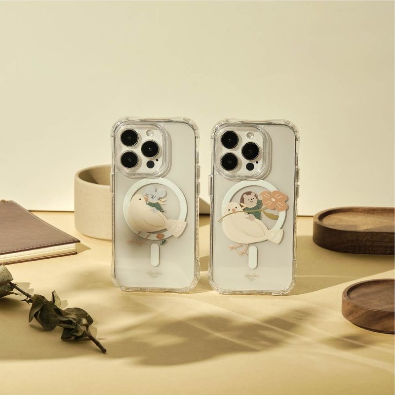 Mandie bird anti-yellow and anti-fall MagSafe iPhone case - เคส/ซองมือถือ - พลาสติก สีใส