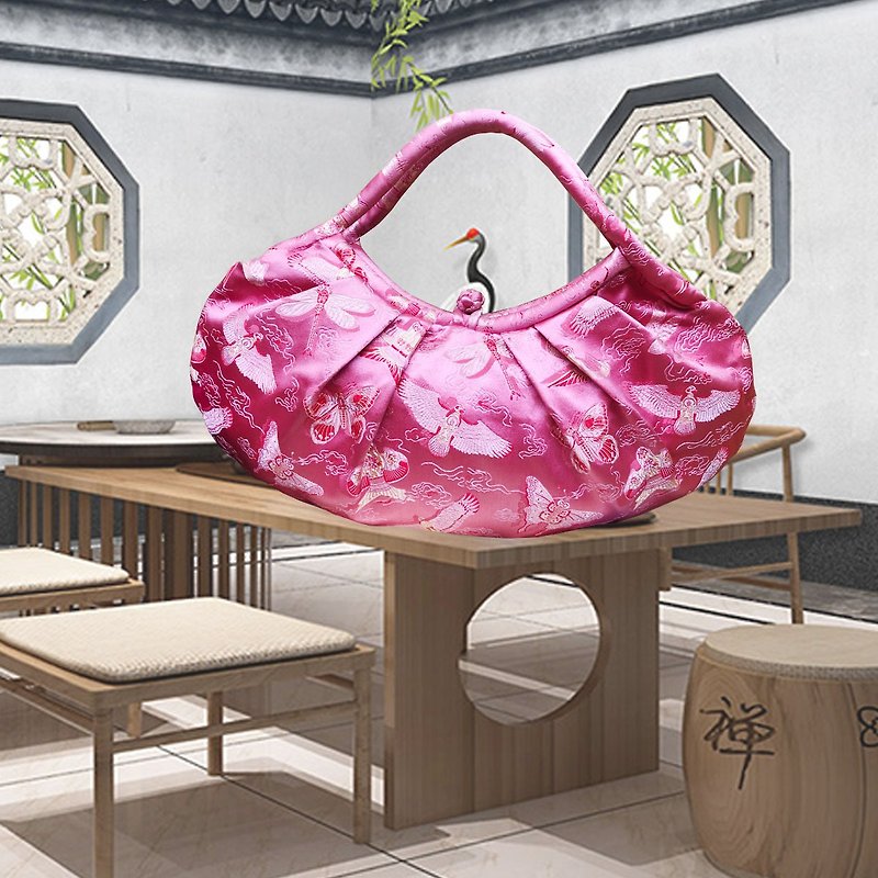 Hand made fashion bag, brocade Silk Fabric Dumpling bag - กระเป๋าถือ - งานปัก หลากหลายสี