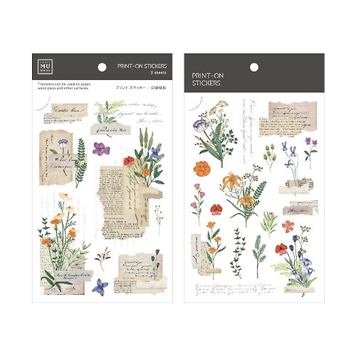 MU 【Print-On Stickers 轉印貼紙】no.213-花卉絮語 | 復古系列