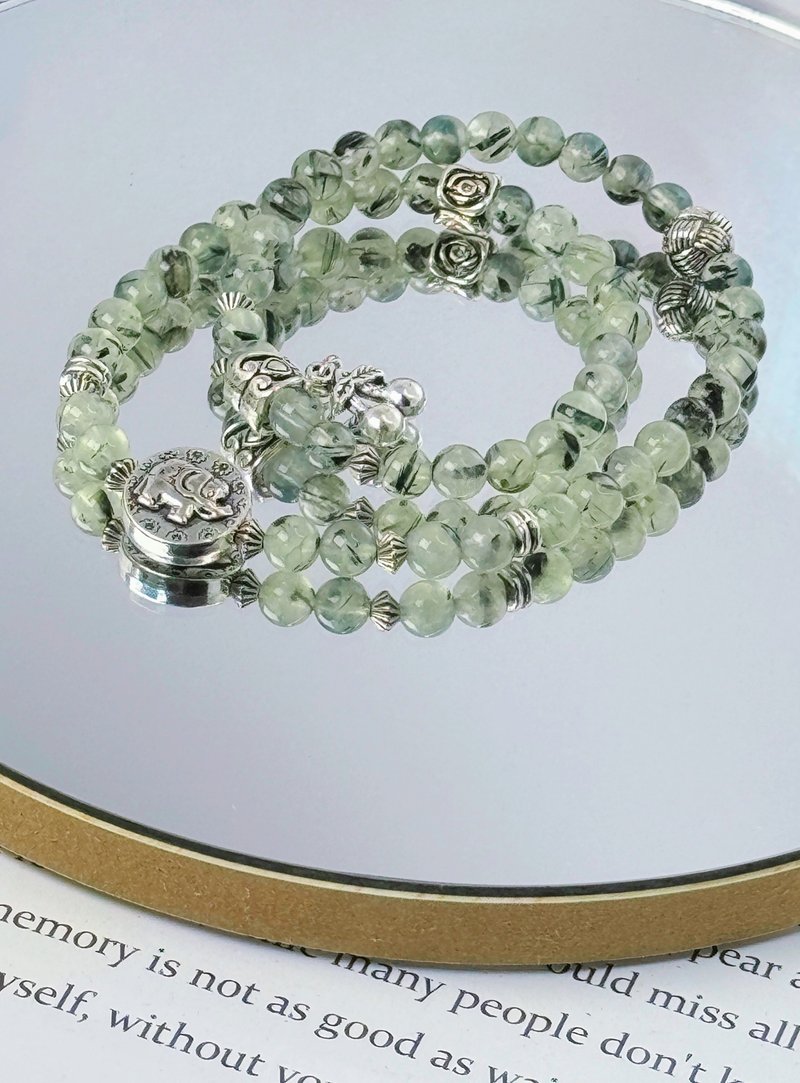 CaiYI & Cai Yi Healing Energy Natural Crystal [Stone Natural Crystal Double Circle Bracelet] 17 Hands - สร้อยข้อมือ - คริสตัล 