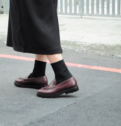 La Brisa 臺南製鞋 紅咖啡 手縫U字樂福鞋 A2077 (黑、紅咖啡、咖啡 3色)