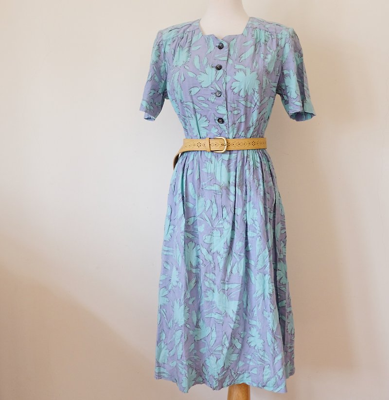 Vintage 日本印花圖騰棉洋裝 - 洋裝/連身裙 - 棉．麻 
