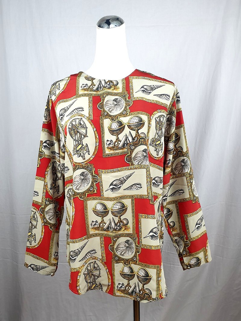 Little turtle Ge Ge-medieval navigator vintage shirt - เสื้อเชิ้ตผู้หญิง - ไฟเบอร์อื่นๆ 