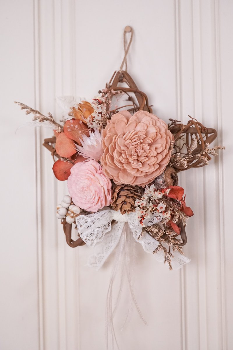 【聖誕禮物】擴香永生花環-復古紅/贈天然精油/純手工台灣 - 擺飾/家飾品 - 植物．花 藍色