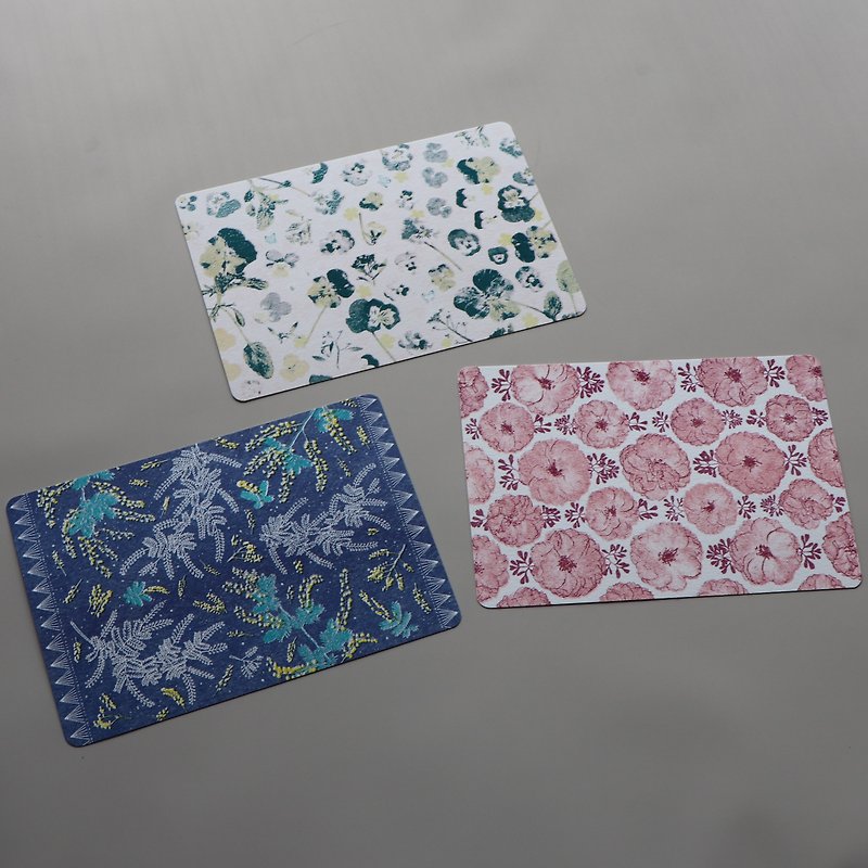 Postcard 3 types 6 discs / Sakura Mimosa Viola - Cards & Postcards - Paper Multicolor