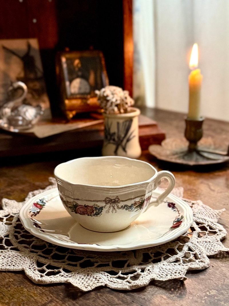 50276-稀美法國 Sarreguemines Oternai 系列古董茶杯組 - 茶壺/茶杯/茶具 - 瓷 銀色