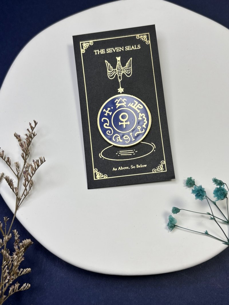 Venus【Emblem】Planetary Seal\Ritual Magic/Pin - Badges & Pins - Copper & Brass Blue