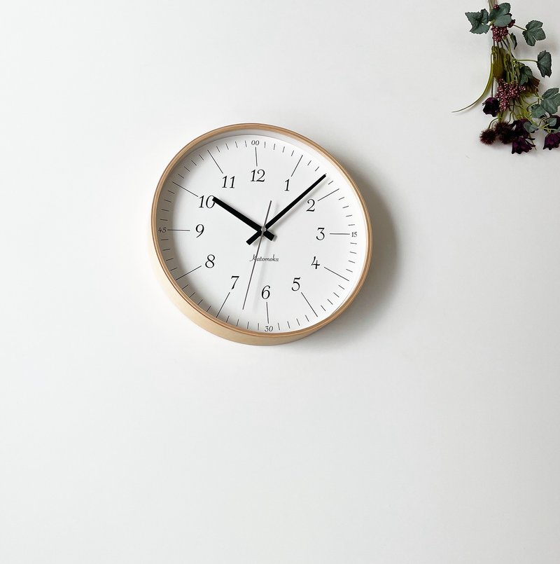 KATOMOKU plywood clock 18 自然色 (km-110NA) 掛鐘 日本製造 - 時鐘/鬧鐘 - 木頭 