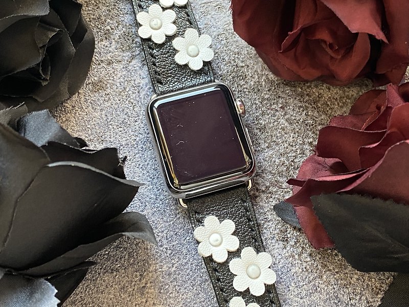 母親節禮盒 Apple Watch 蘋果錶帶, 黑色Togo iWatch Band 41mm - 錶帶 - 真皮 黑色