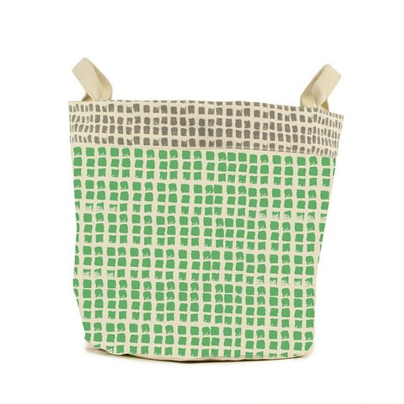 小收納兩用袋【小點點青草綠】-加拿大Fluf有機棉 - 居家收納/收納盒/收納用品 - 棉．麻 綠色