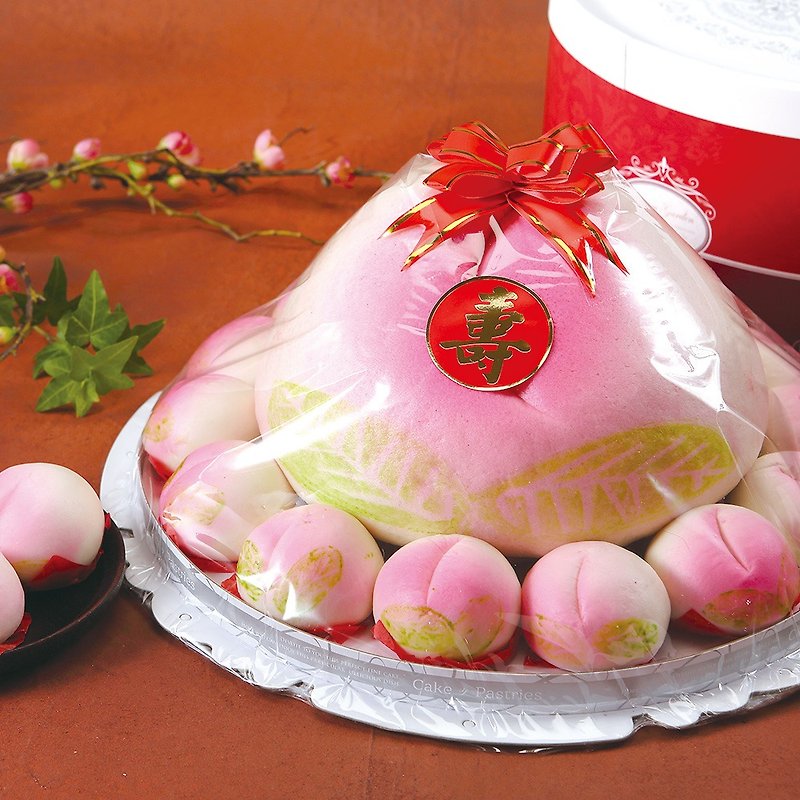 【Heping Longevity Peach】12-inch mother-of-pearl peach - เค้กและของหวาน - วัสดุอื่นๆ สึชมพู