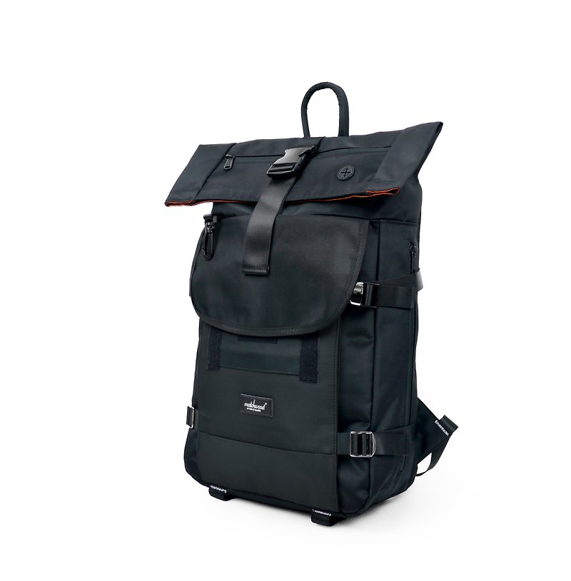 Matchmaker design Matchwood Rider high-profile waterproof pen backpack 17-inch laptop electric mezzanine | new facelift upgrade | - กระเป๋าเป้สะพายหลัง - วัสดุกันนำ้ สีดำ