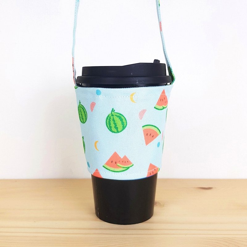 Summer watermelon green cup / beverage bag - Beverage Holders & Bags - Other Materials Blue