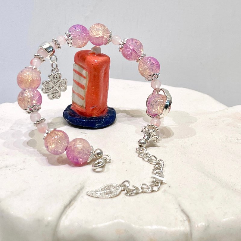 Taiwanese designer handmade jewelry-ice crystal bead bracelet [Candy-ancient plum candy] - Bracelets - Colored Glass 