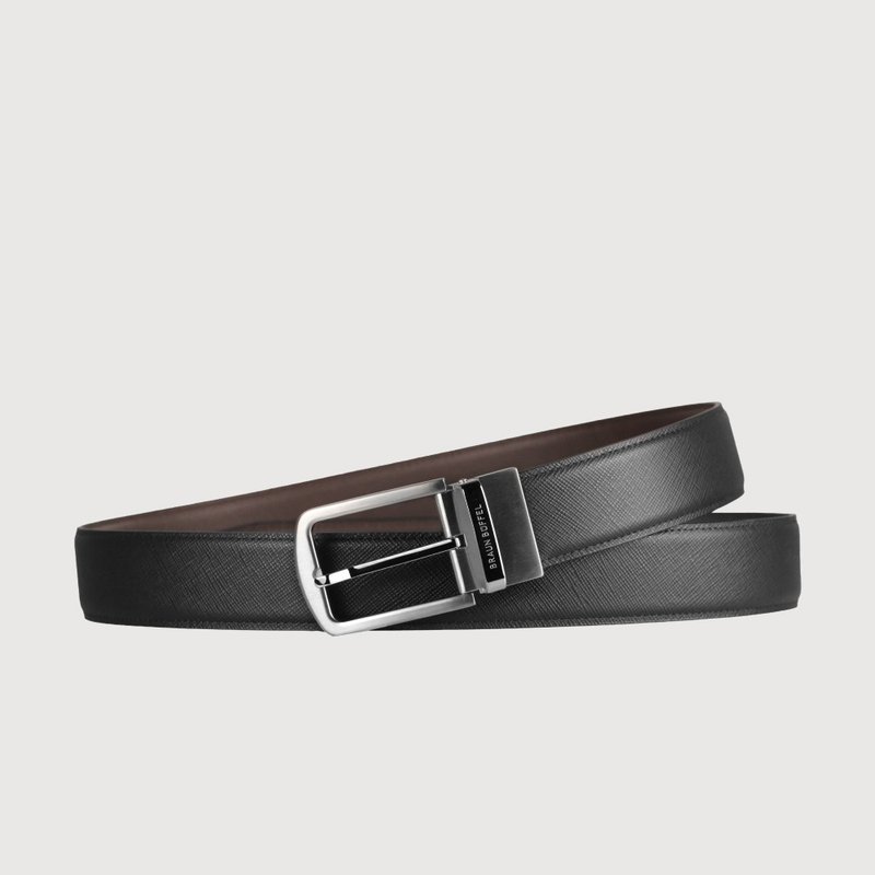 【滿3999送鑰匙圈】復古穿針皮帶-銀色/BF25B-JF005-SNK - 皮帶/腰帶 - 真皮 黑色