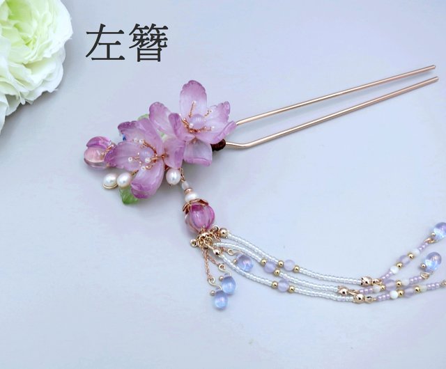 レモン 手作り ヘアアクセサリー 紫菖蒲 かんざし/簪/簪(タッセル取り外し可能) - ショップ lemon handmade ヘアアクセサリー -  Pinkoi