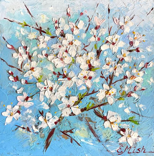 「咲く」　手描き　油絵　風景画　原画　油彩画　印象派 桜と菜花」 手描き 油絵 風景画 原画｜Yahoo!フリマ（旧PayPay