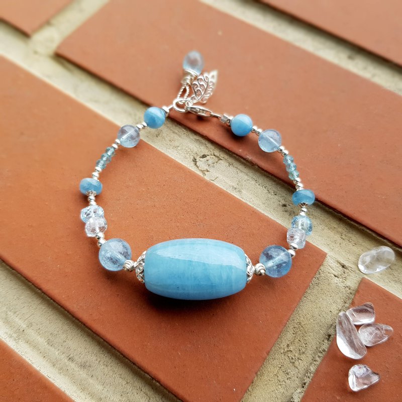 Girls Crystal World-[Pure Series-Blue] Handmade Natural Crystal Bracelet - Bracelets - Gemstone Blue