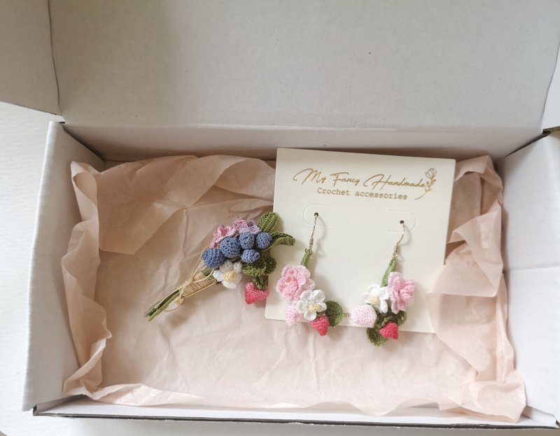 【消費券 88 折福袋企劃】*My Fancy Handmade*手作鈎花飾物 - 胸針 - 繡線 白色