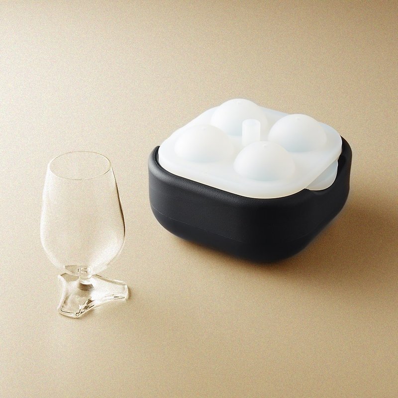 POLAR ICE 極地冰球2.0 品酌組 - (四入冰球+杯兩件組) - 廚具 - 矽膠 黑色