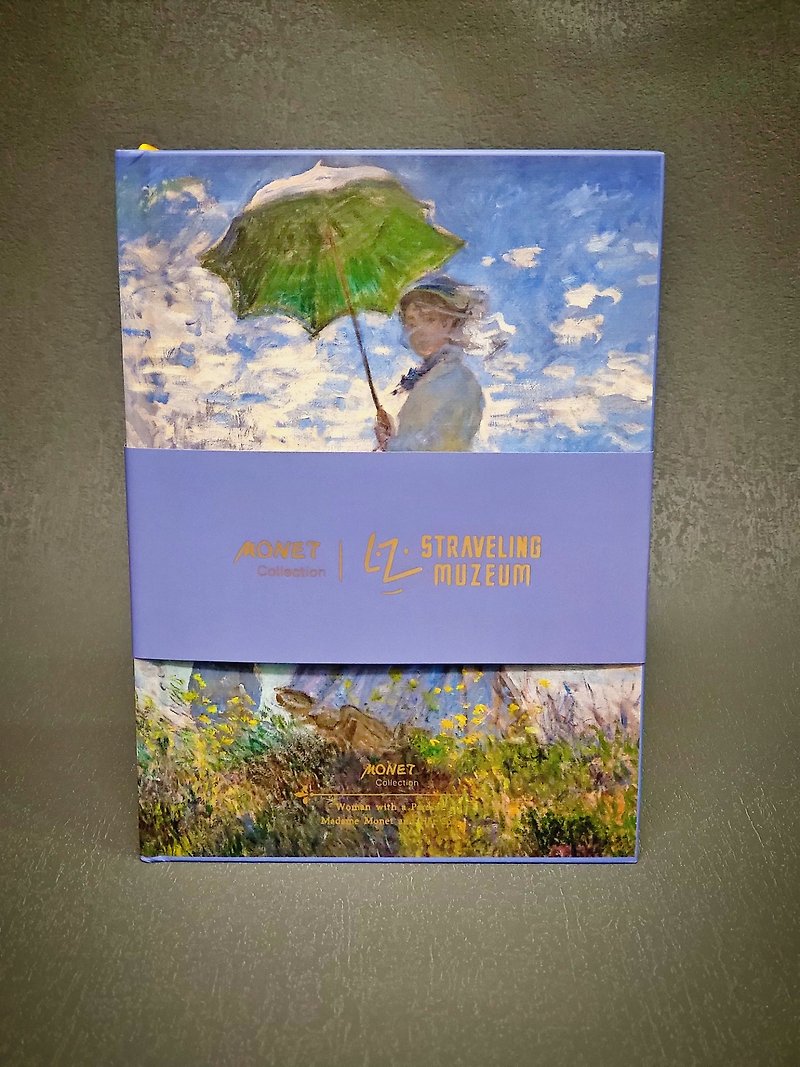 本地設計-莫內 Woman with a Parasol 筆記簿/手帳 - 筆記簿/手帳 - 紙 藍色